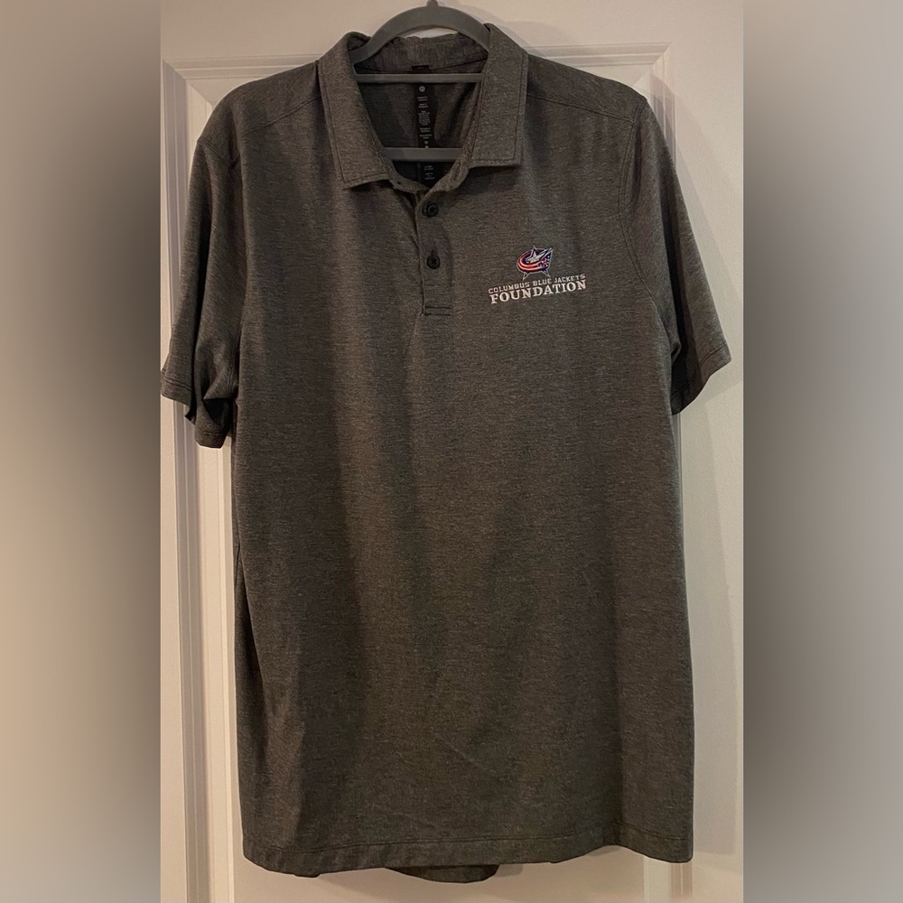 Lululemon Polo Shirt - Columbus Blue Jackets Collab - Sz XL - Gray - Like New